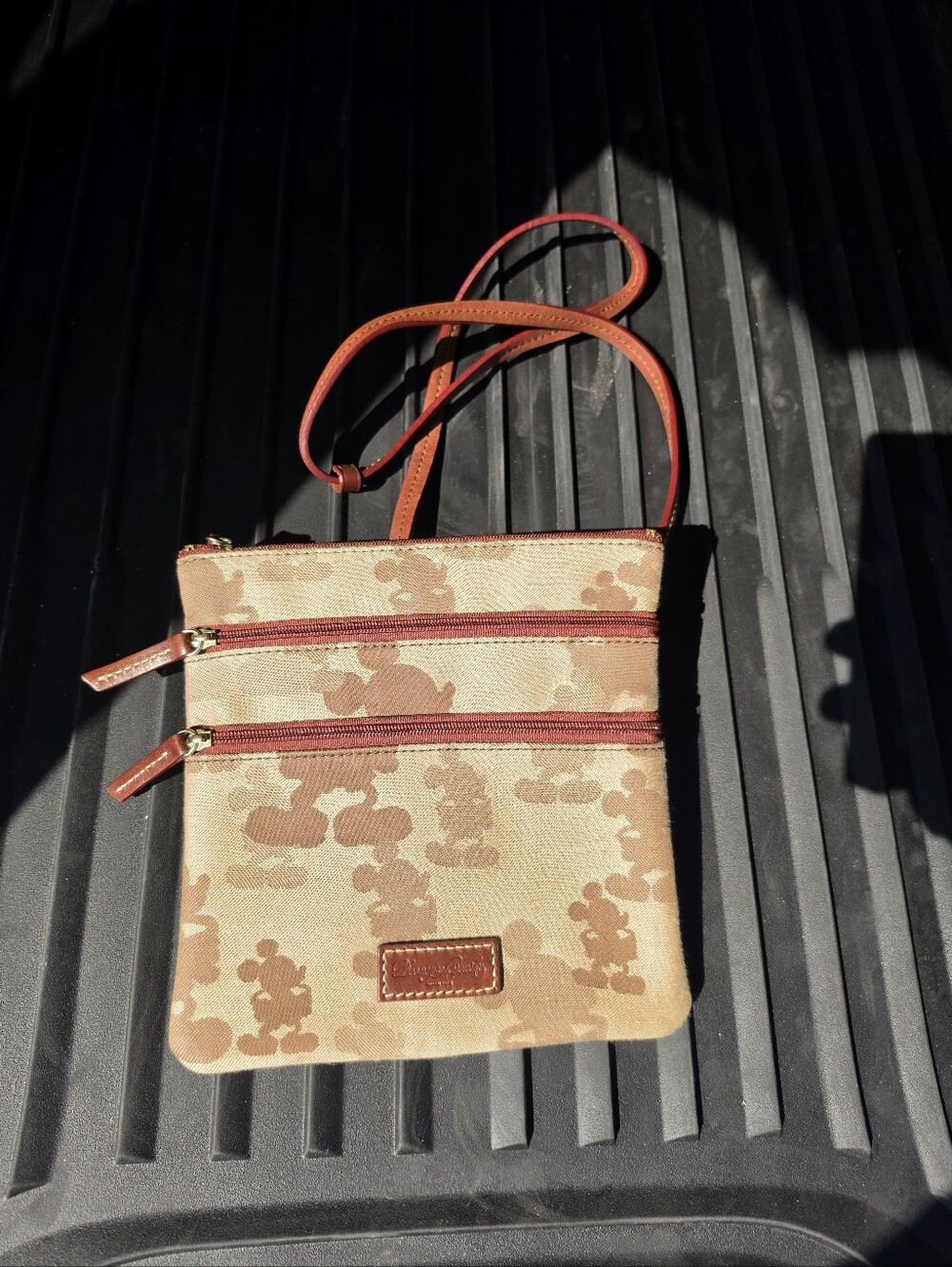 Dooney Bourke Disney Parks Mickey Mouse Tonal Canvas Print Slim Crossbody